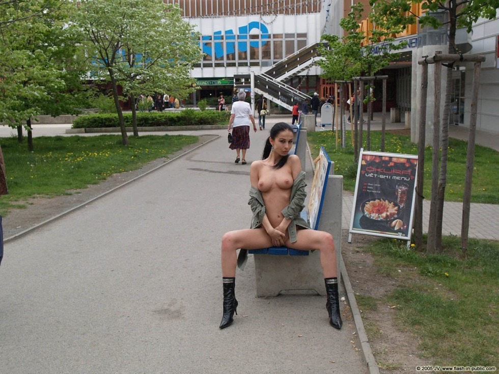 Sluts undress on the street