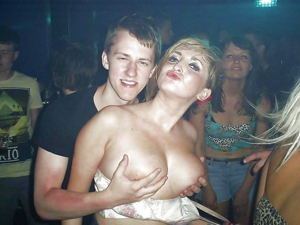 Drunk naked girls in the club