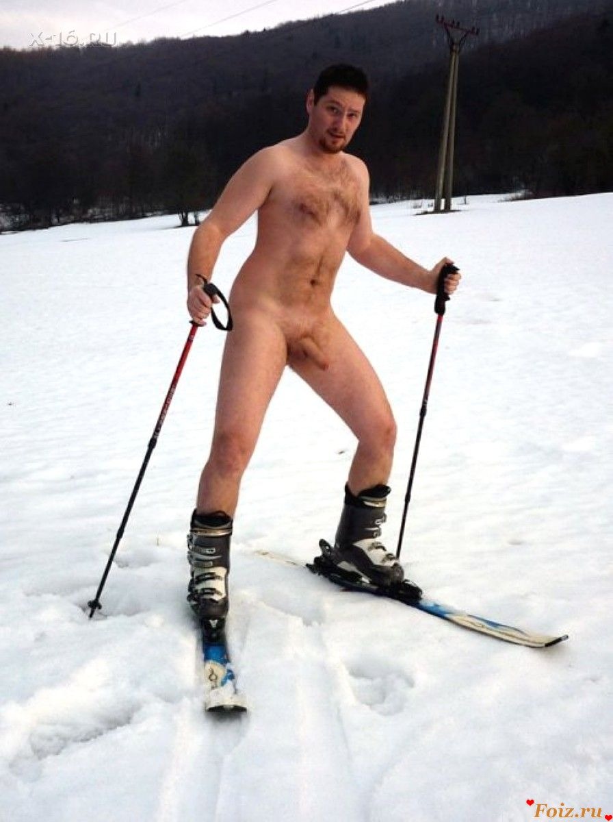 Naked Norwegian skiers