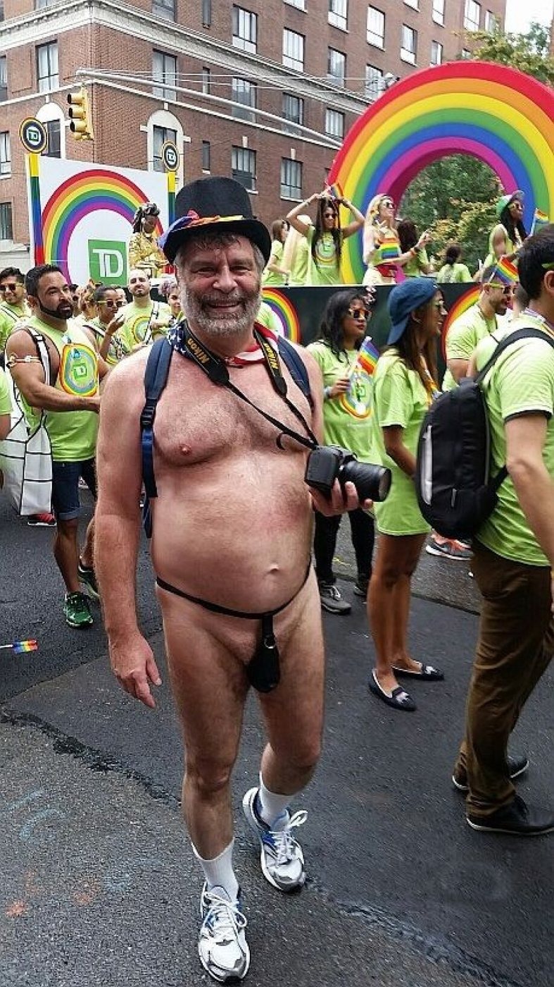 Naked guys on LGBT parade