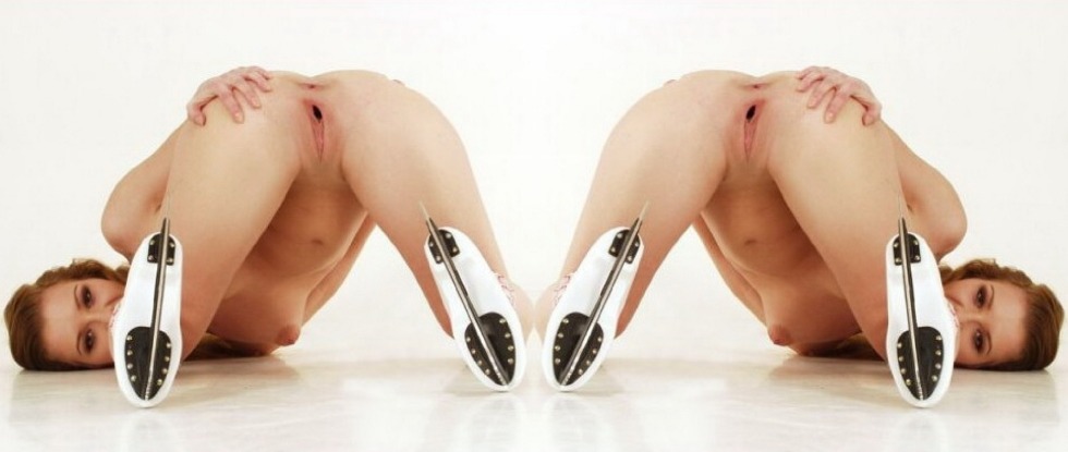 Naked skaters without panties