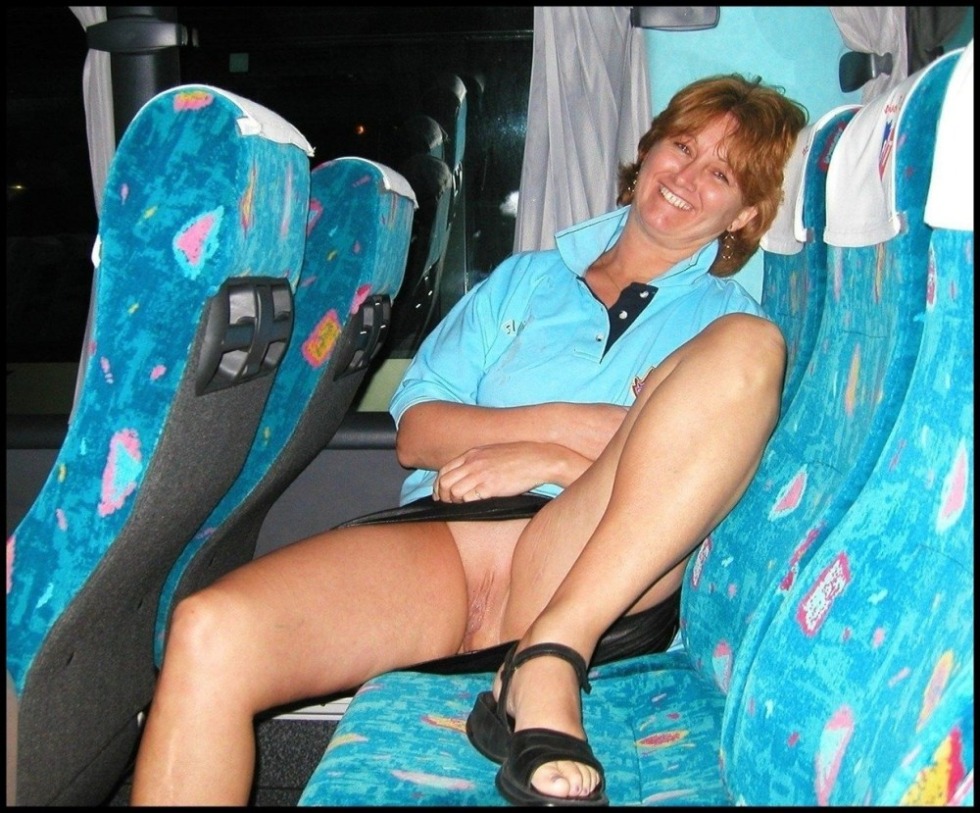 Women without panties on the bus