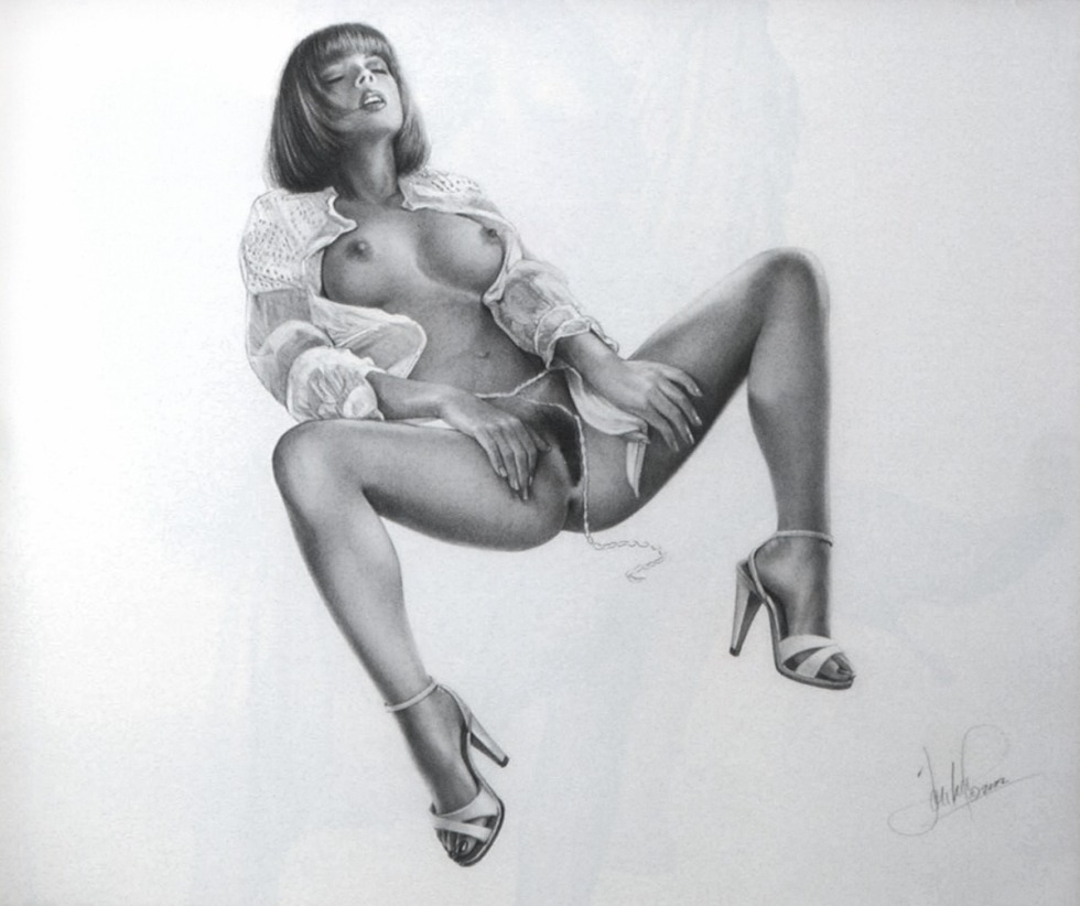 Retro drawings of naked women