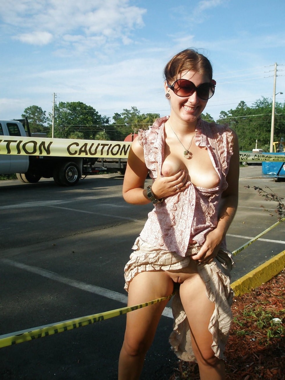 Naked wife in a public place