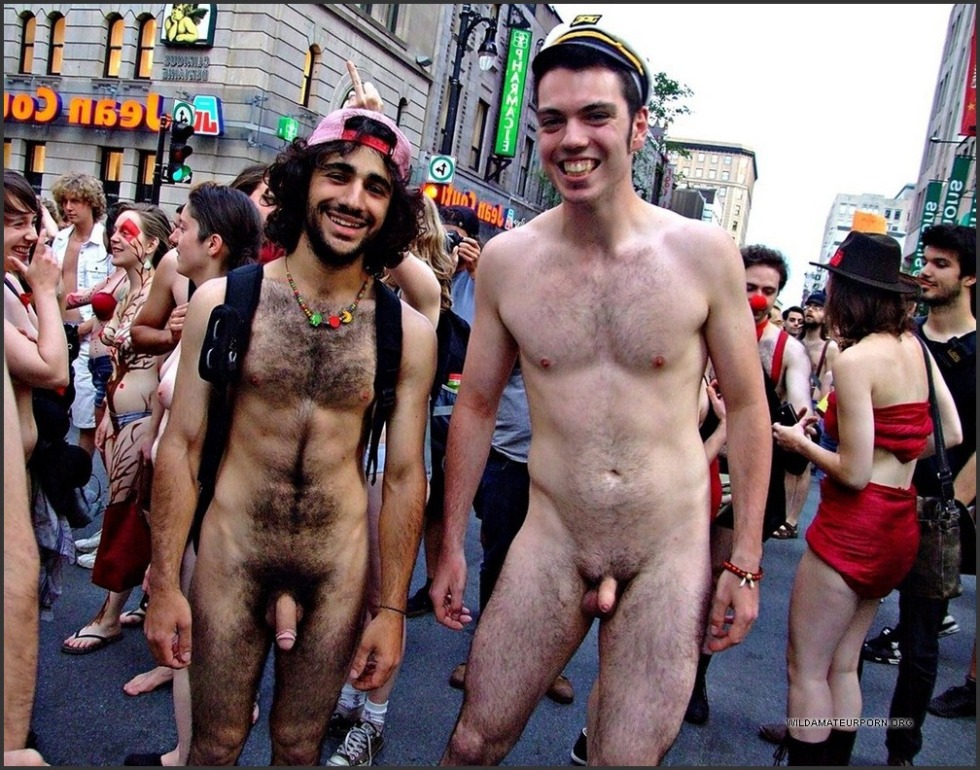 Naked shaved guys in public