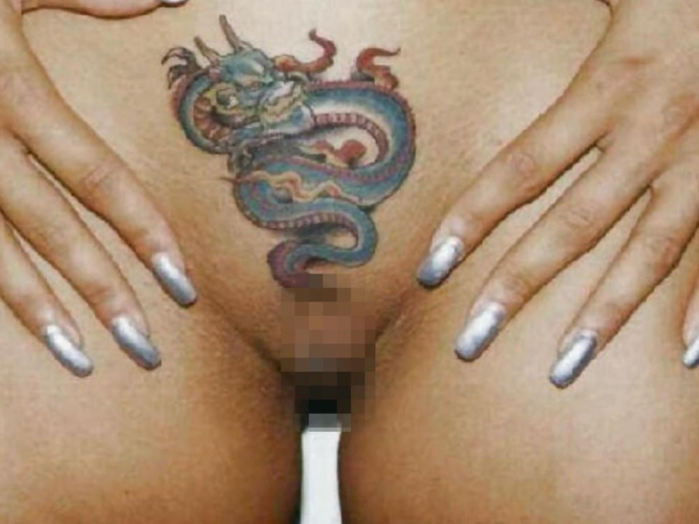 Erotic pubic tattoo