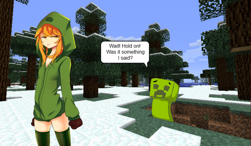 Related girls in minecraft