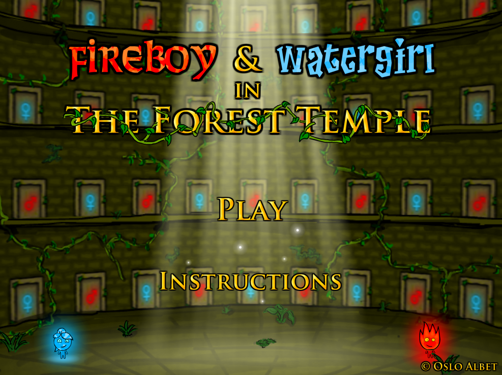 Fire and water 1 in the forest church of the game
