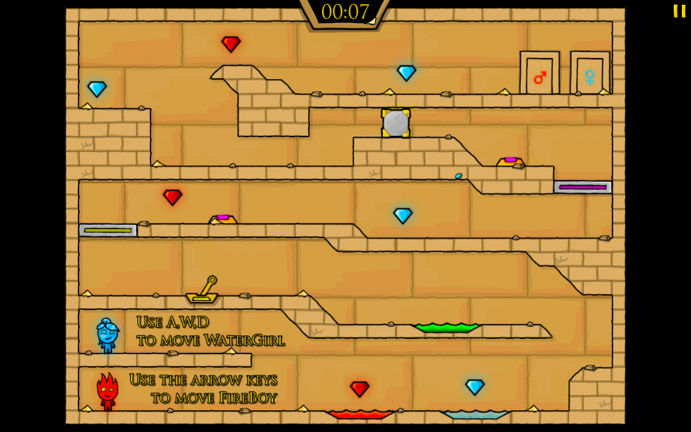 Fire and Water game in Light Temple