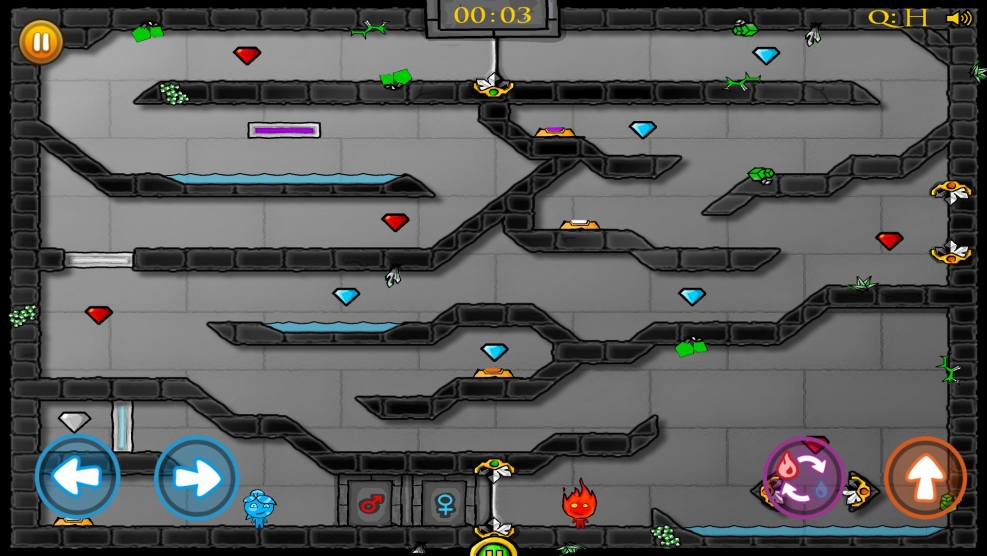 Water Girl and Fire Boy In Crystal Temple Adventure