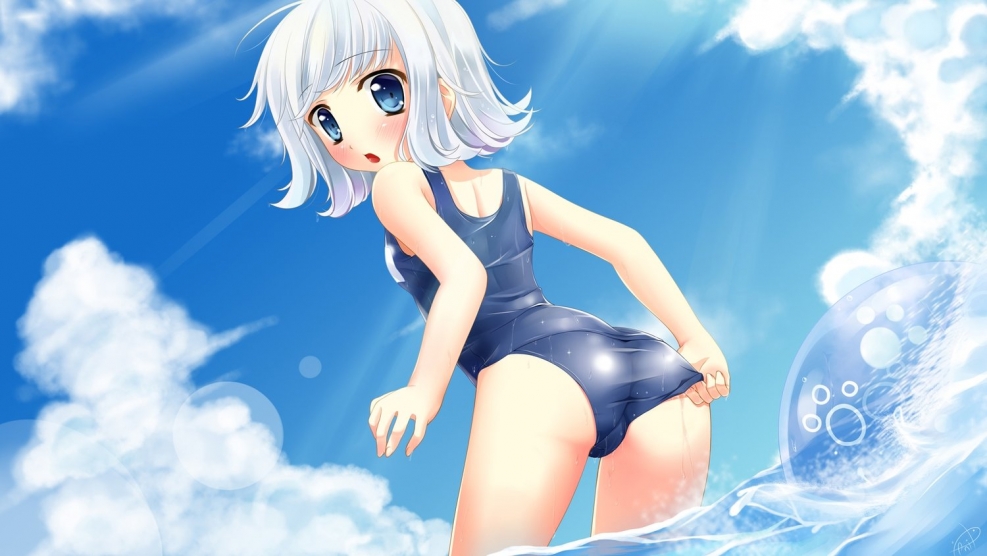 Anime girls in thong