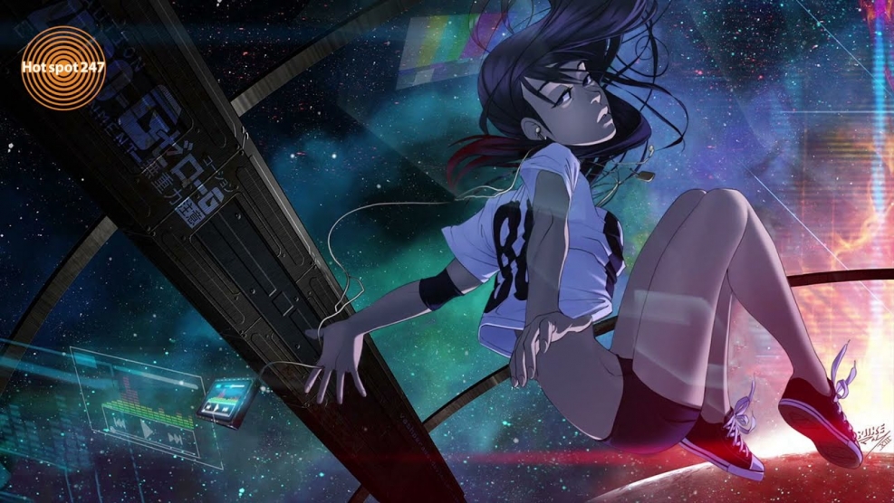 Anime girl at the factory