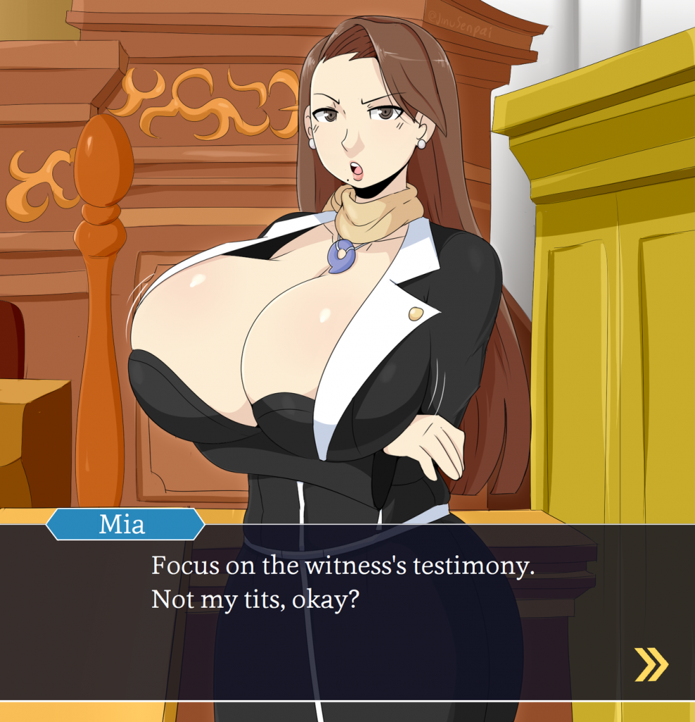 Naked Triassi Wright Ace Attorney