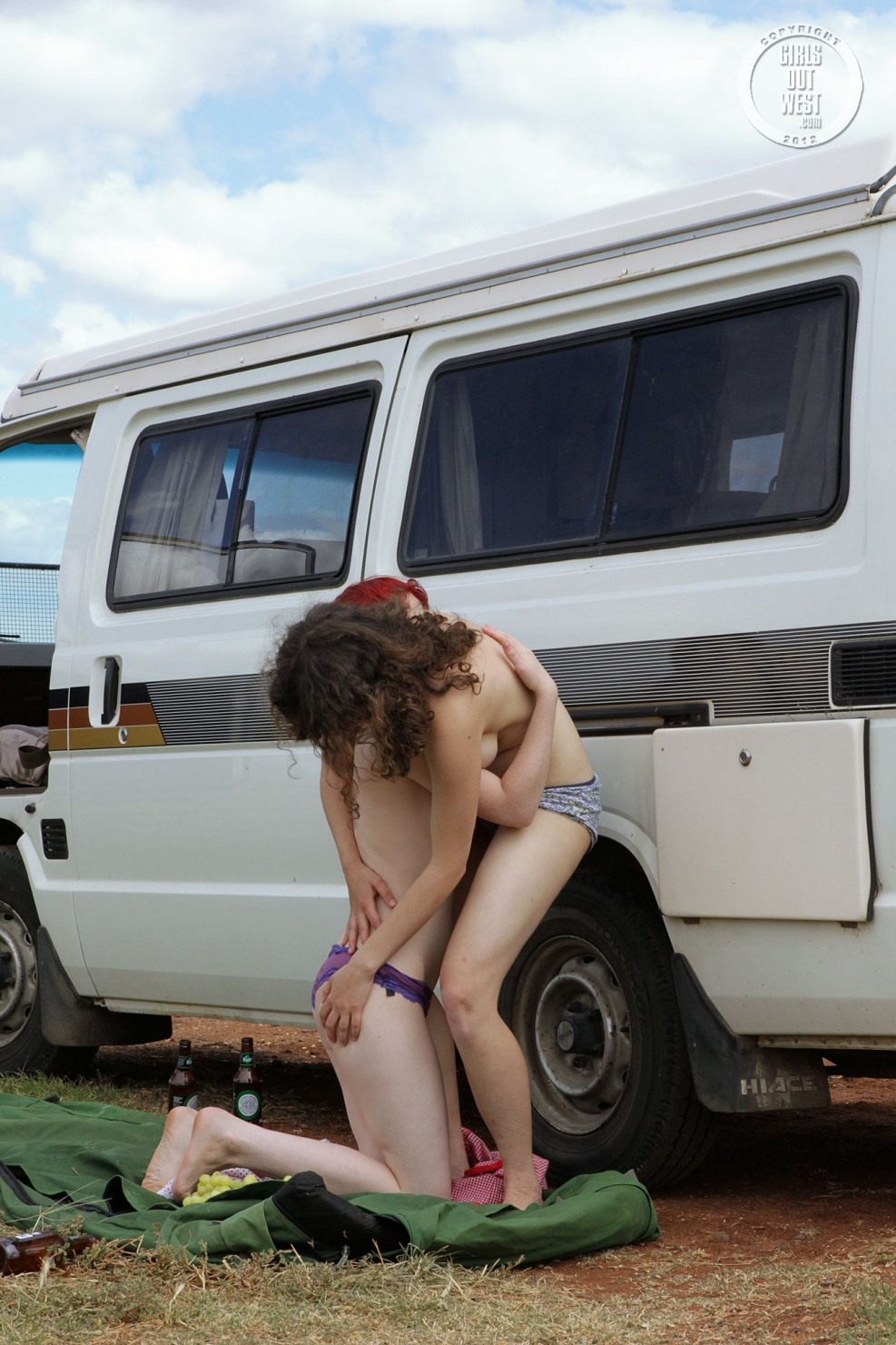 Cute brunette Cleo Vixen and her man enjoy hot sex during their Camping trip