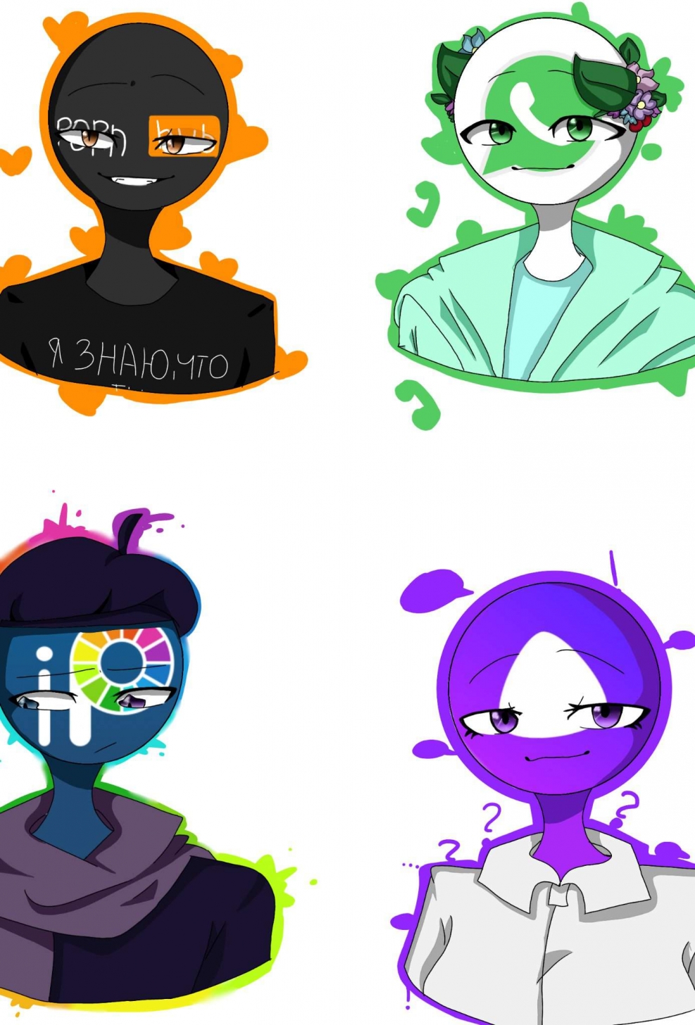 Applications in the form of people with round heads of art