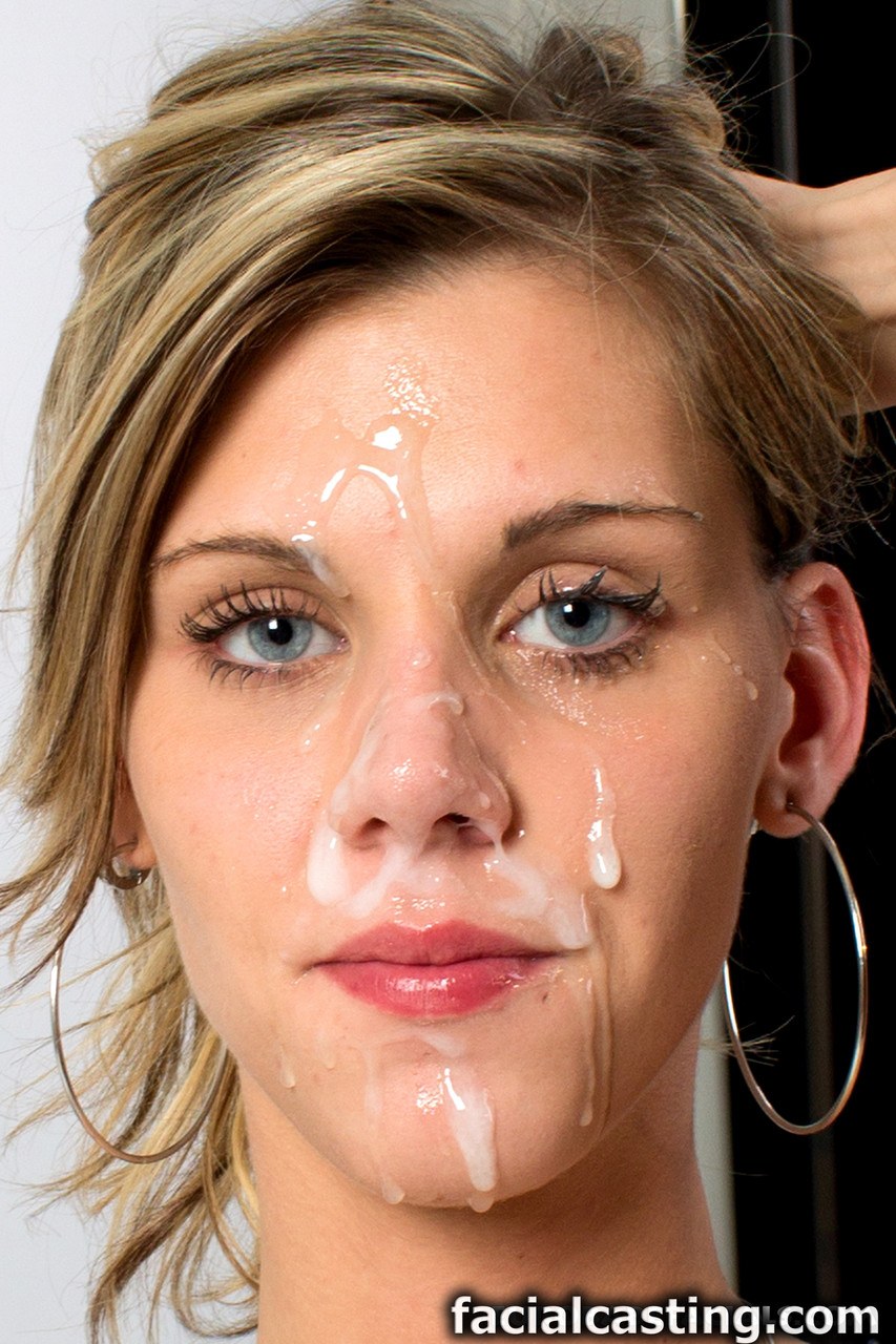 Cumshot on face after blowjob