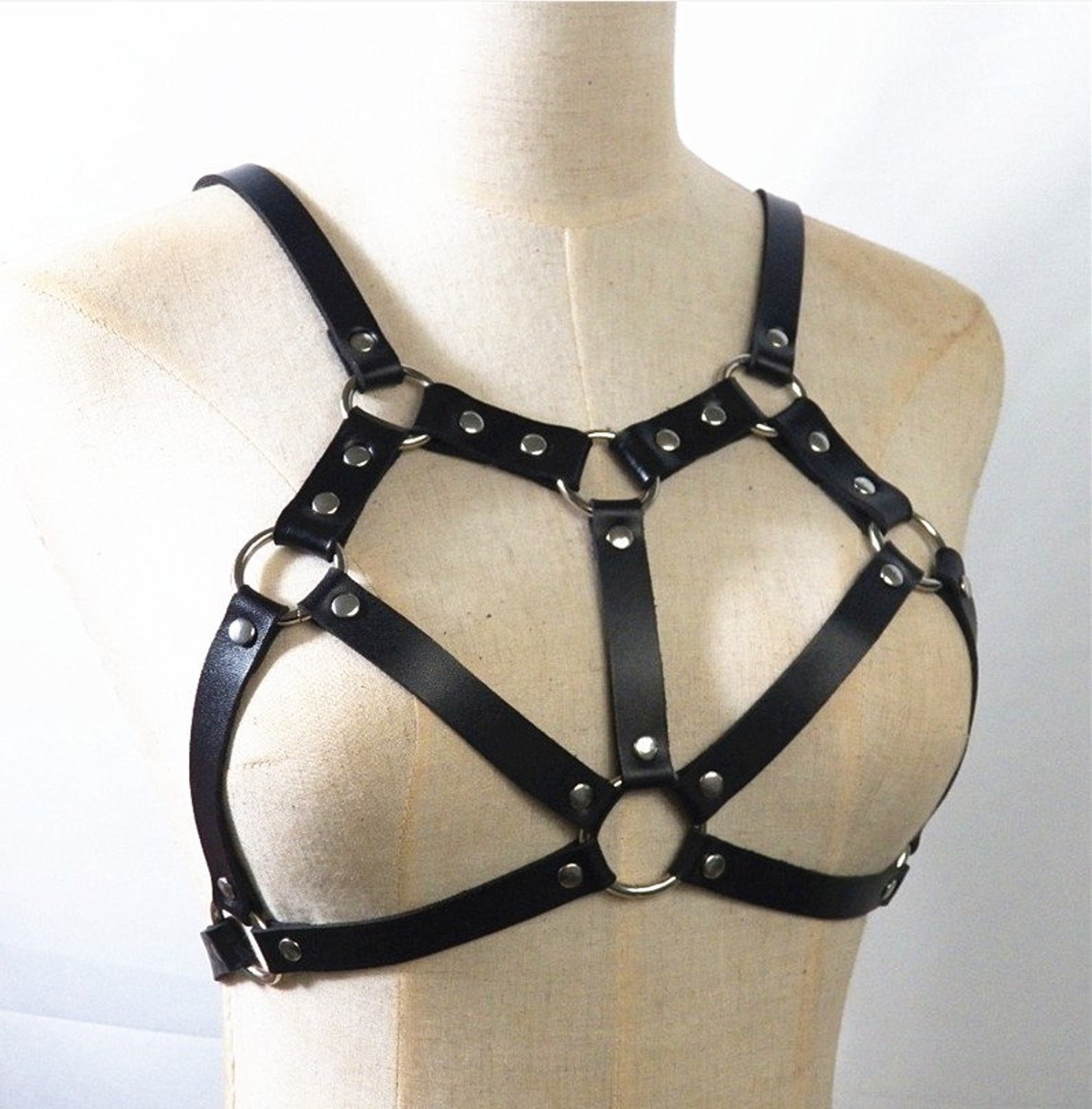 Leather breast harness bondage-best porno