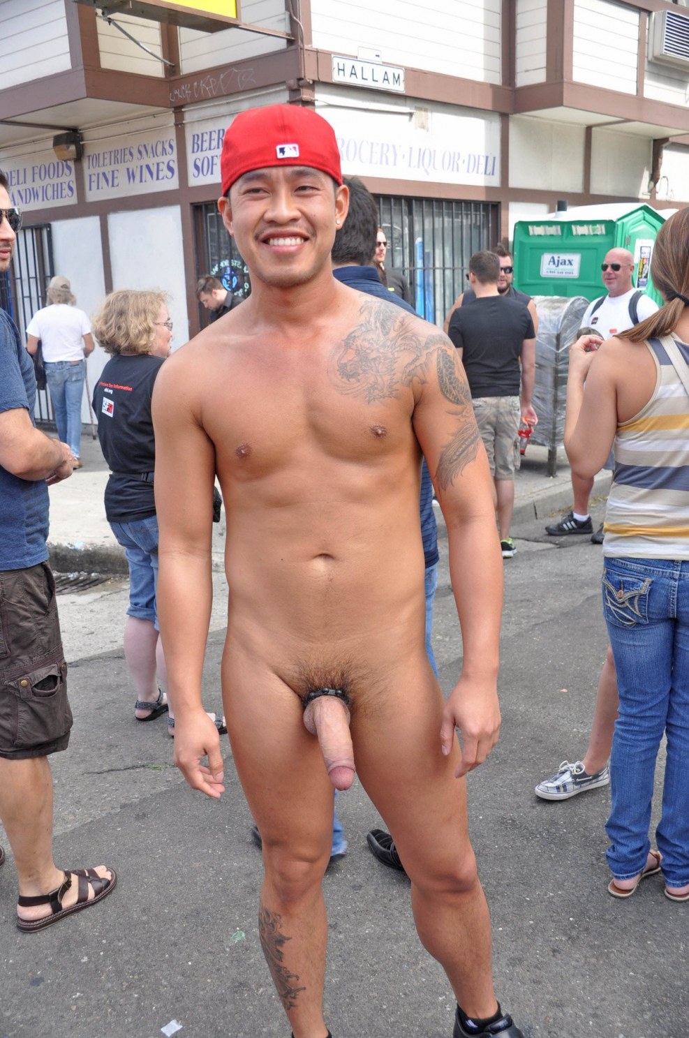 Nude in public male