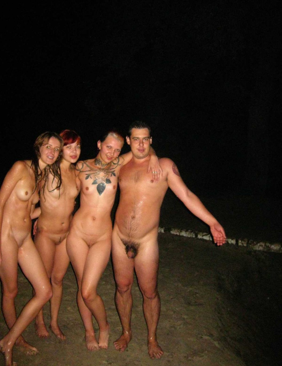 Naked couples on the beach trance