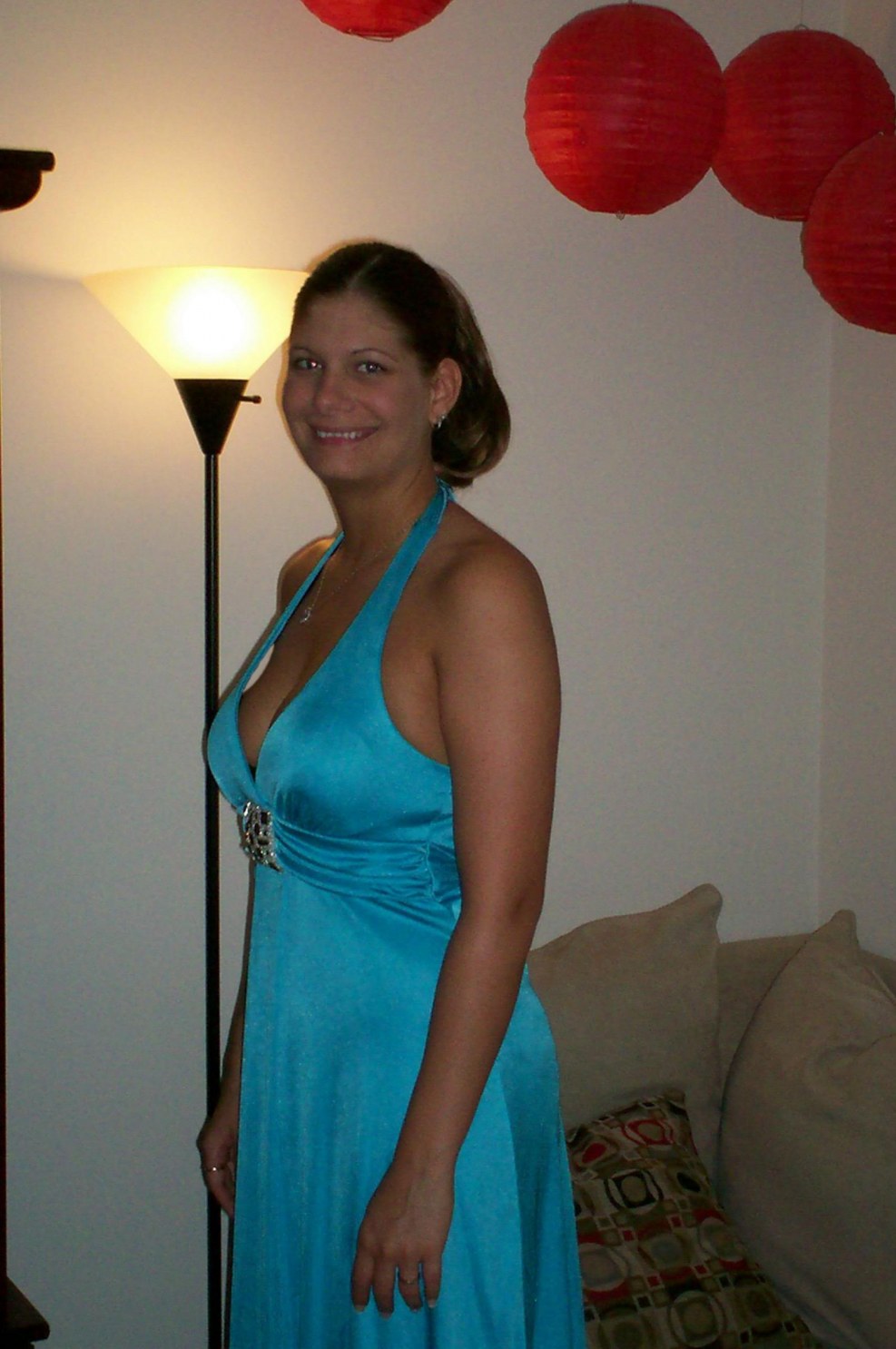 Girl in a swimsuit and pantyhose