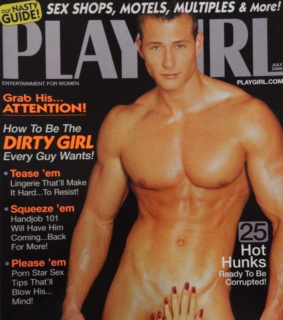 two hunks share a hot playgirl.