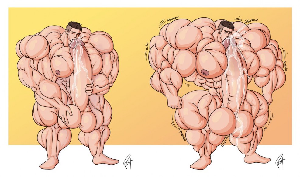 Growth of muscle Hentai comic