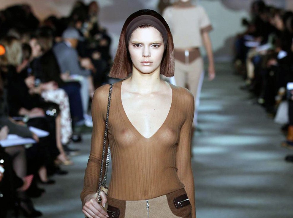 Naked mannequins on the podium