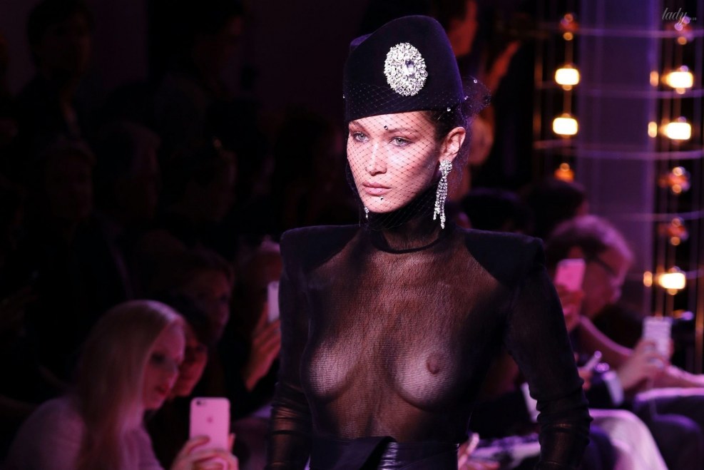 Bella Hadid bare breasts
