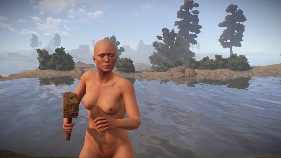 Naked character in growing