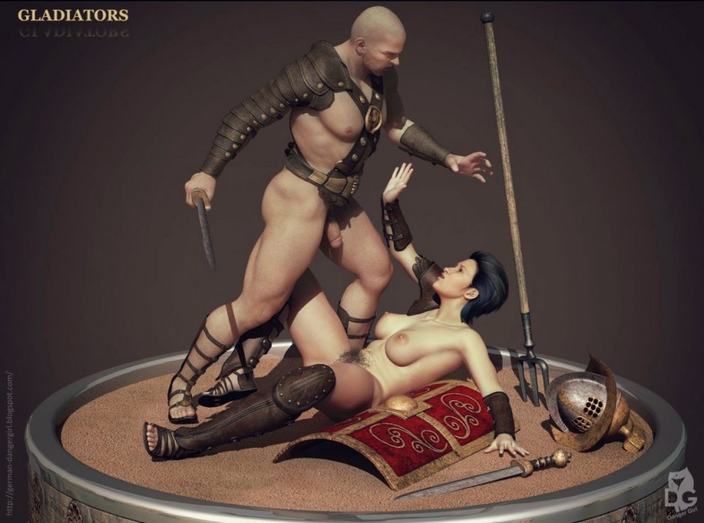 Naked women gladiators 3d