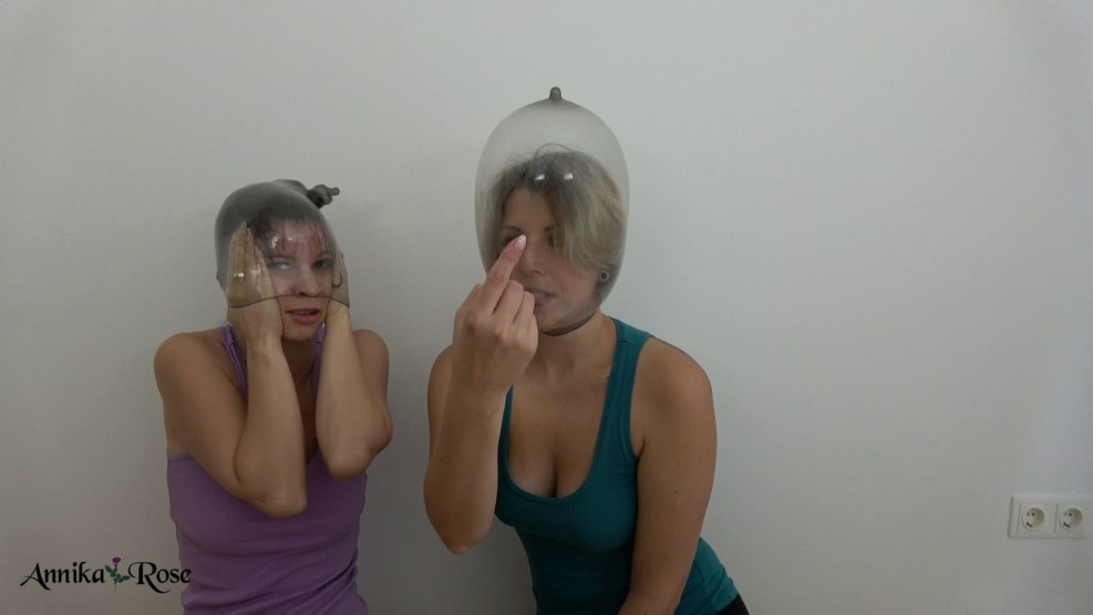 Cums in a condom girl