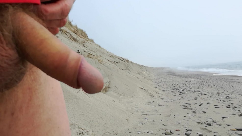 Naked women on the beach blowjob
