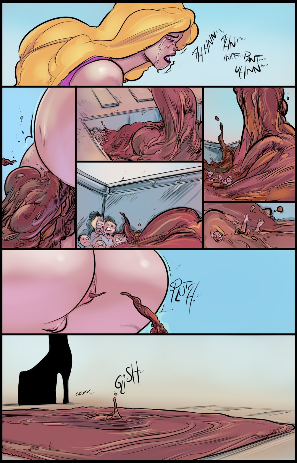 Mature on Bed Big Butt Poop TURD