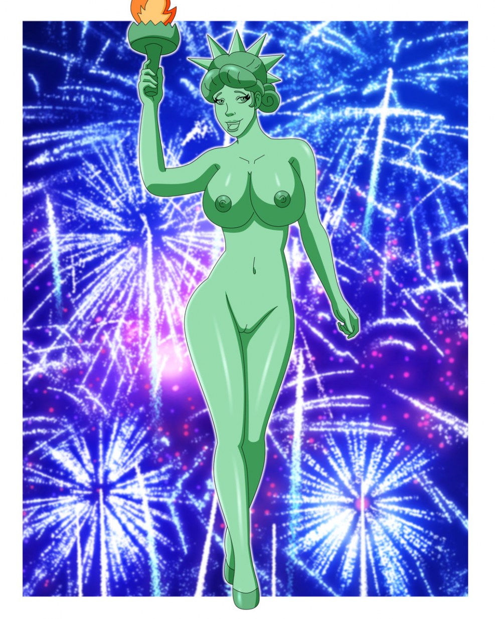 Erotic statue of freedom