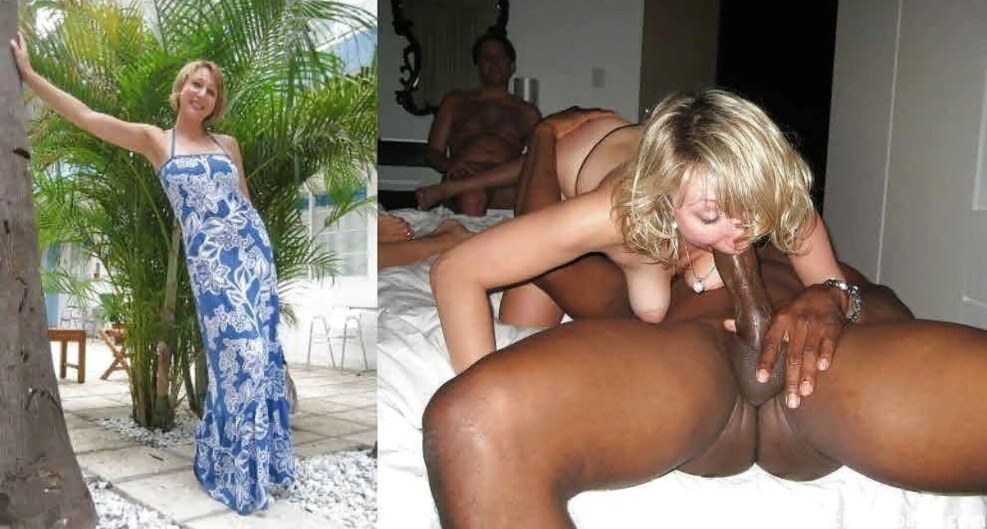Wife with Negro on the beach Private