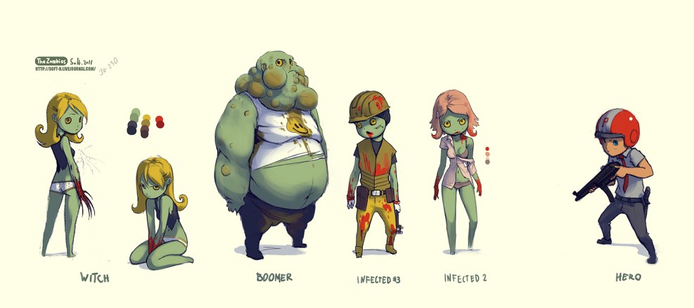 Pixel art zombie apocalypse