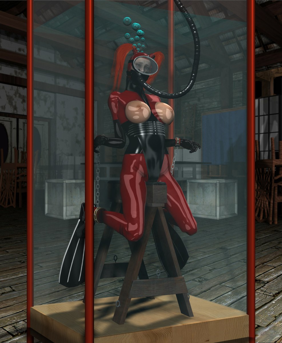 Girls bdsm bondage gag corset