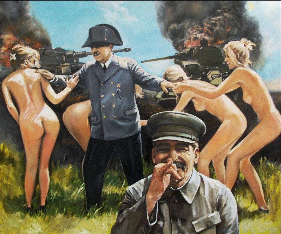 Adolf Hitler with naked women