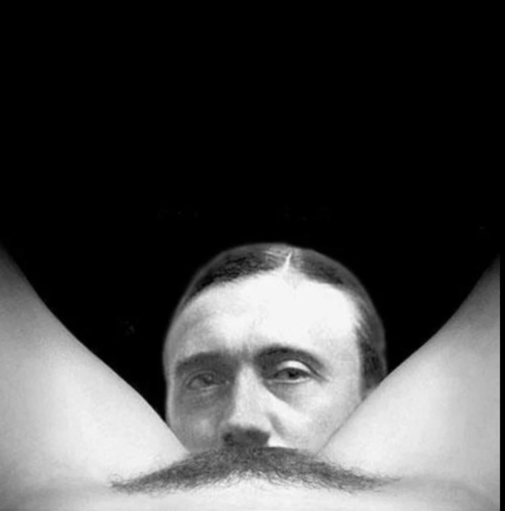 Hitler's mustache on the pubis