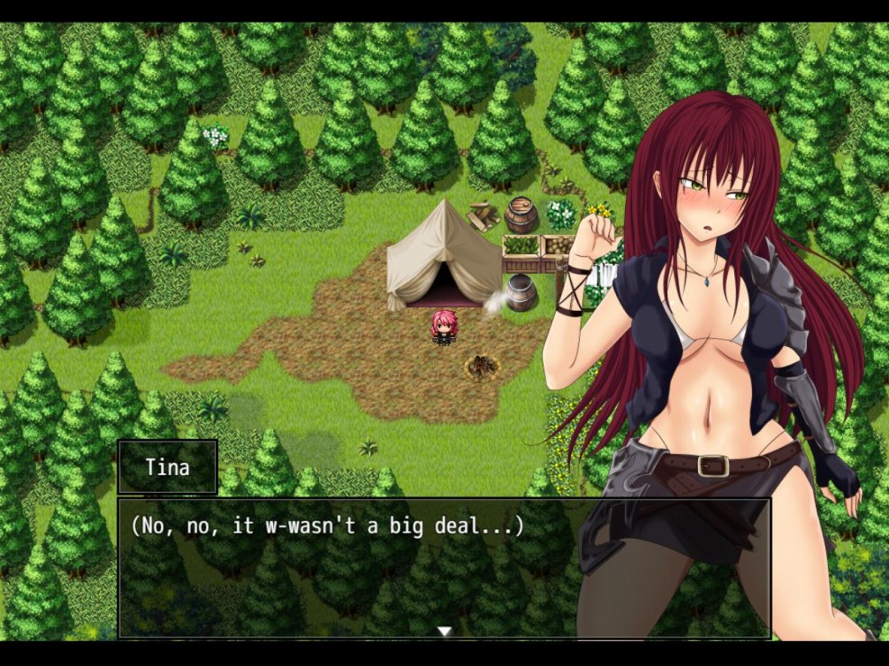 Anime girl nude on the sword