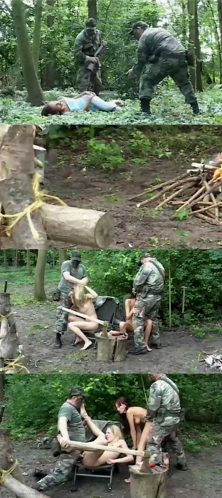 Tough gangbang in the forest