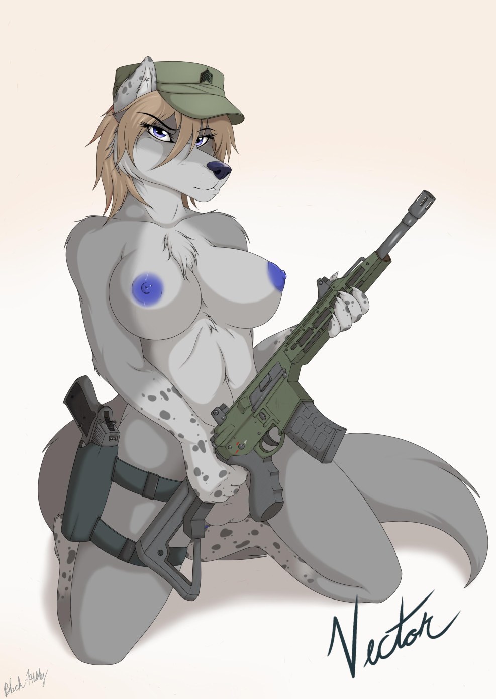 Hentai furry in uniform