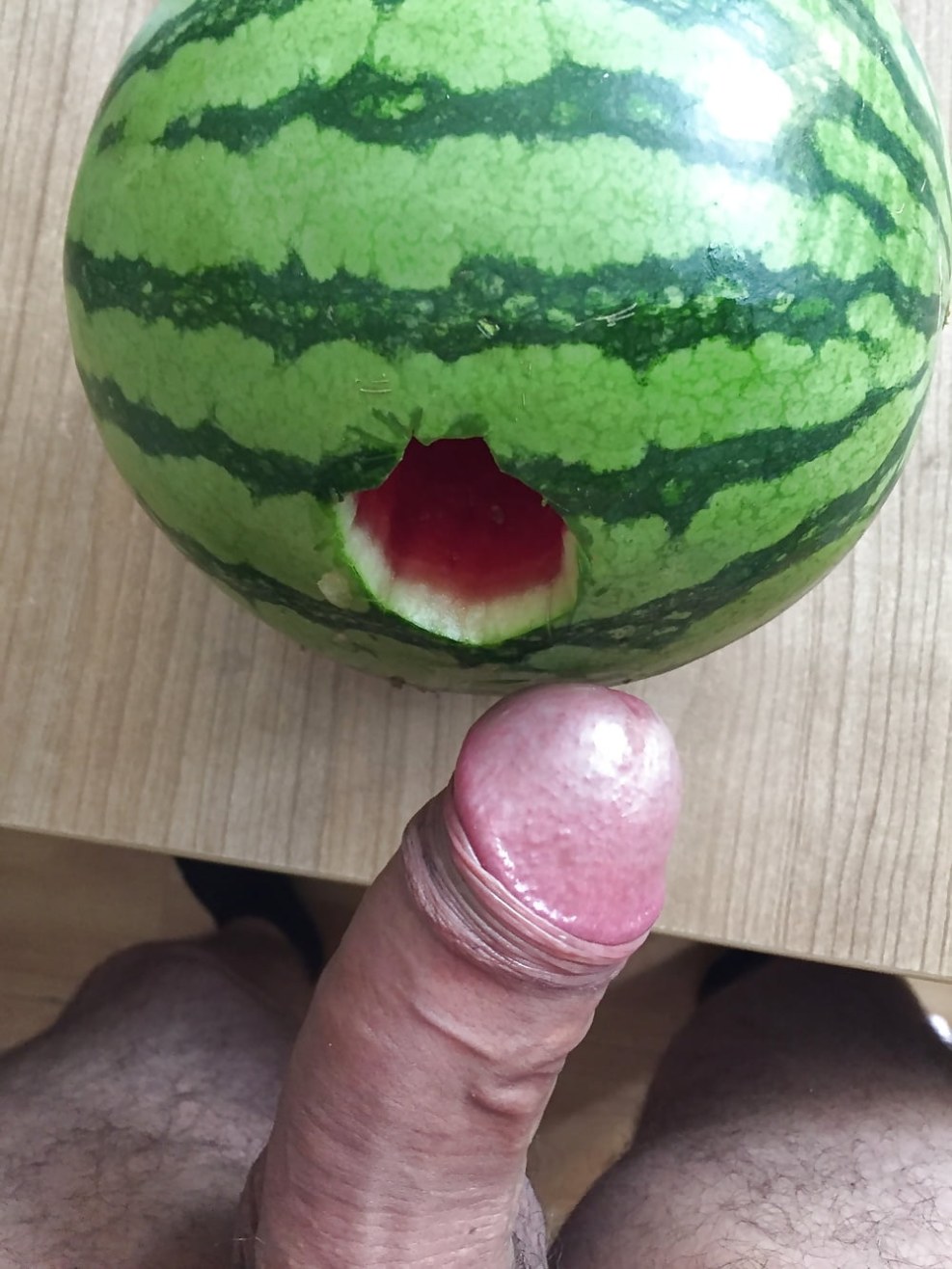 Breaking watermelon tits