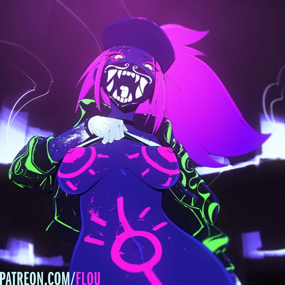 League of Legends Akali Neon Hentai