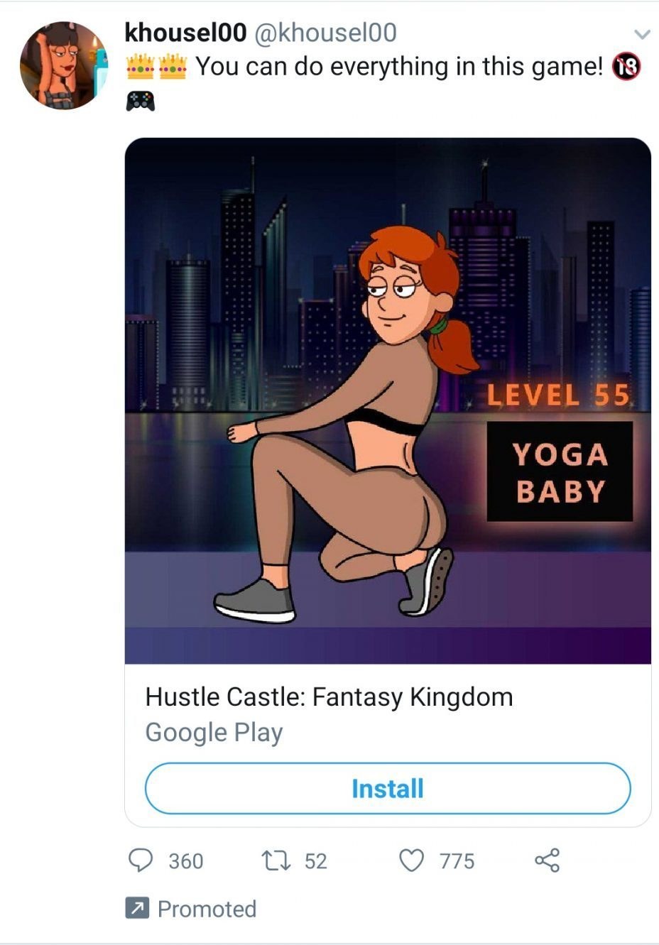 Naked from the game Hustle Castle Naked