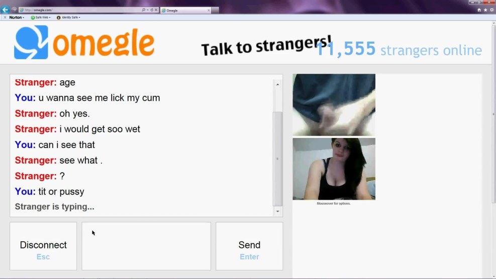 Mutual masturbation in a roulette chat