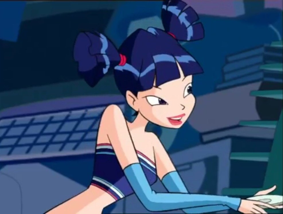 Woman sits on the table