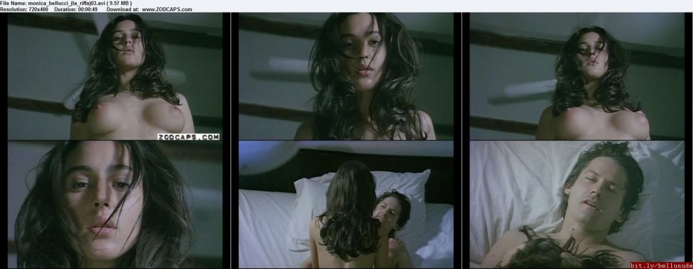 Naked Monica Belluchi in the film La Riffa