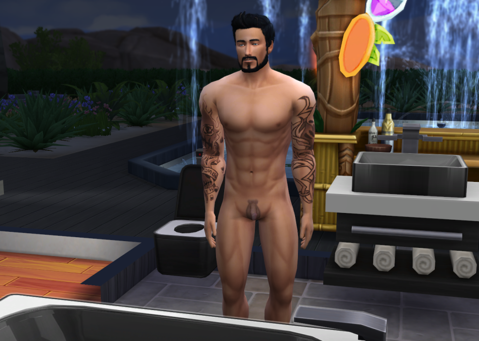 Naked characters Sims 4 men