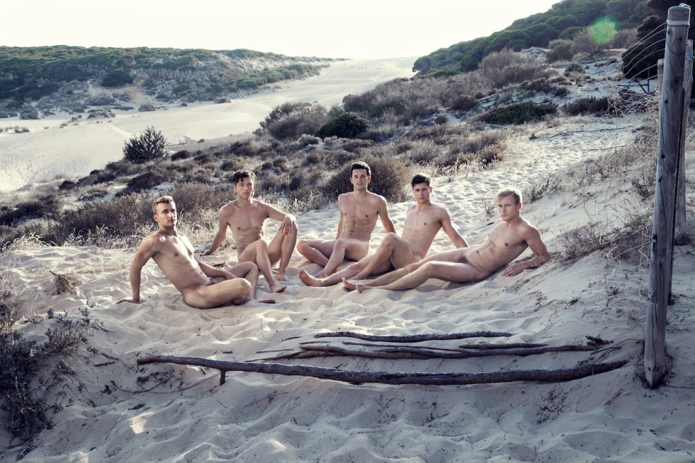 Athletes rowers are naked